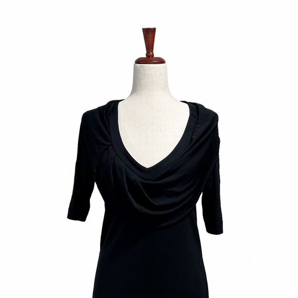 Escada Draped Cowlneck Dress Size 38 US 6 Women's Black Formal Holiday (8) - Picture 7 of 10